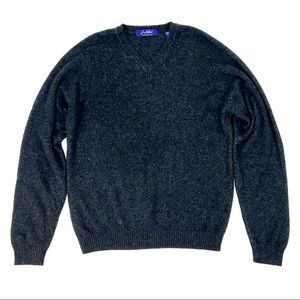 J. Ashford Men's Dark Grey Mélange Cashmere Pullover Sweater M